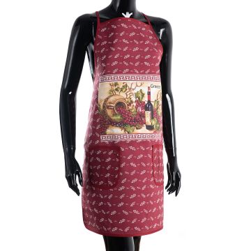 Ολόσωμη ποδιά στάμπα κόκκινη (64cm x 78cm) GREECE