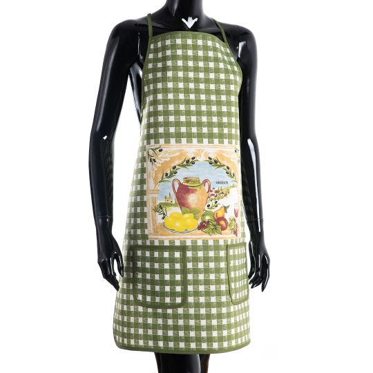 Ολόσωμη ποδιά στάμπα πράσινη (64cm x 78cm) GREECE