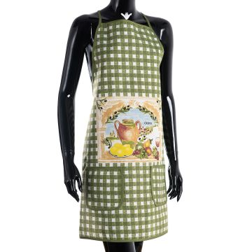 Ολόσωμη ποδιά στάμπα πράσινη (64cm x 78cm) CRETE