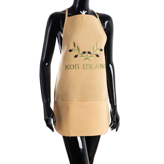 Ολόσωμη ποδιά BG23a (50cm x 70cm) κίτρινη χρωματιστή ελιά KOS