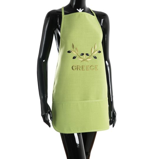 Ολόσωμη ποδιά BG23a (50cm x 70cm) πράσινη χρωματιστή ελιά GREECE