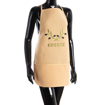 Ολόσωμη ποδιά BG23a (50cm x 70cm) κίτρινη χρωματιστή ελιά GREECE