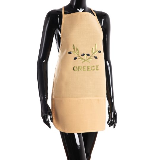 Ολόσωμη ποδιά BG23a (50cm x 70cm) κίτρινη χρωματιστή ελιά GREECE