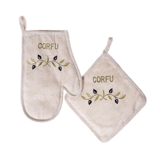 Γάντι πιάστρα CORFU (σετ 2 τεμαχίων) πράσινο
