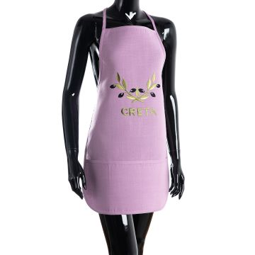 Ολόσωμη ποδιά BG23a (50cm x 70cm) λιλά χρωματιστή ελιά CRETA