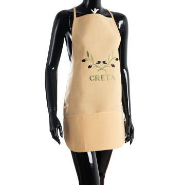 Ολόσωμη ποδιά BG23a (50cm x 70cm) κίτρινη χρωματιστή ελιά CRETA