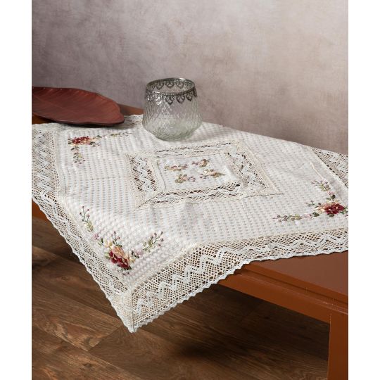 Καρέ με ροκοκό και πλεκτό (90cm x 90cm) 001