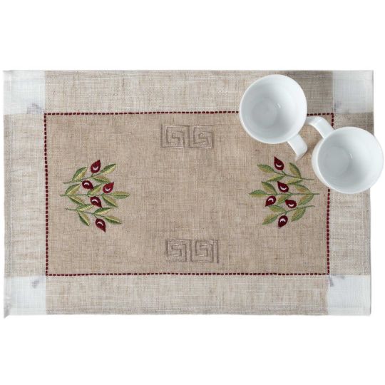 Silk Fashion Ντουζίνες (12 τεμάχια) σουπλά 2625 (35cm x 45cm) κόκκινη ελιά