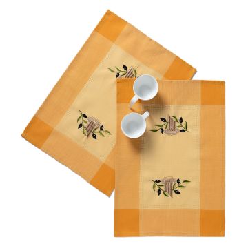 Silk Fashion Ντουζίνες (12 τεμάχια) σουπλά N3 (35cm x 50cm) κίτρινο