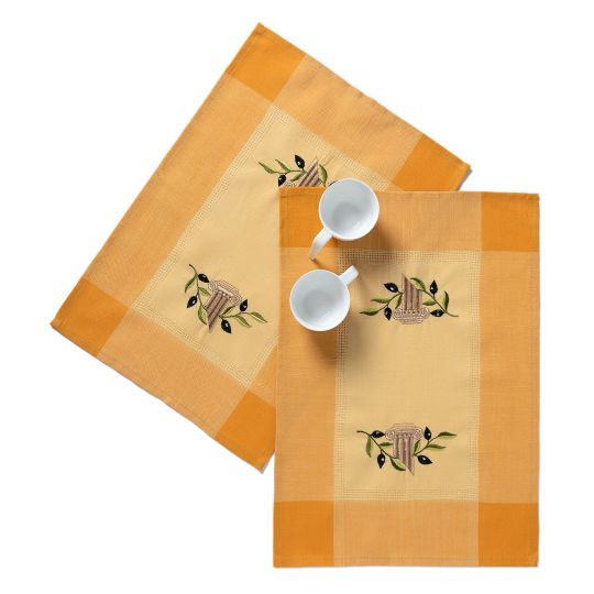 Silk Fashion Ντουζίνες (12 τεμάχια) σουπλά N3 (35cm x 50cm) κίτρινο