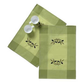 Silk Fashion Ντουζίνες (12 τεμάχια) σουπλά bg23a (35cm x 50cm) πράσινο μαύρη ελιά