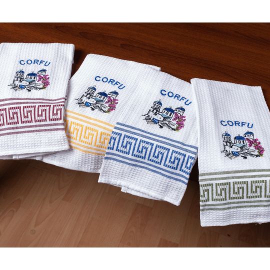 Σετ 12 τεμαχίων ποτηρόπανα (45cm x 65cm) εκκλησία CORFU