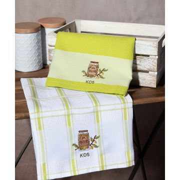 Σετ 2 τεμαχίων ποτηρόπανα (50cm x 70cm) βάζο πράσινο KOS