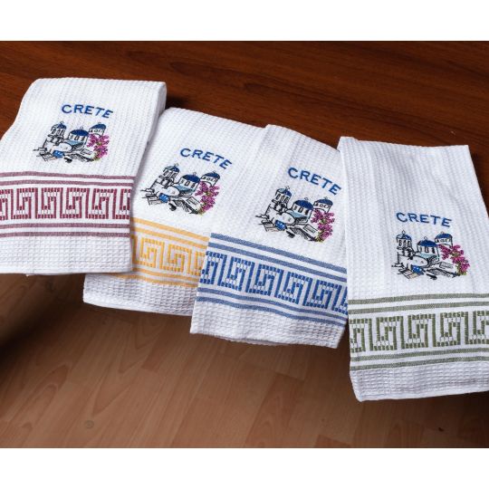 Σετ 12 τεμαχίων ποτηρόπανα (45cm x 65cm) εκκλησία CRETE