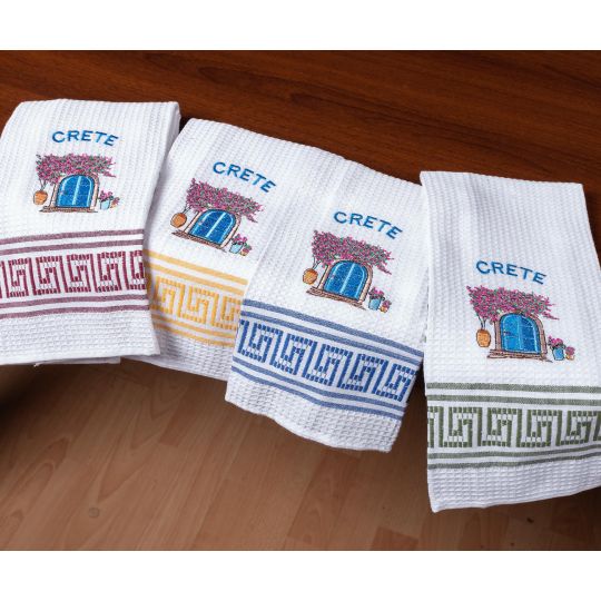 Σετ 12 τεμαχίων ποτηρόπανα (45cm x 65cm) πόρτα CRETE