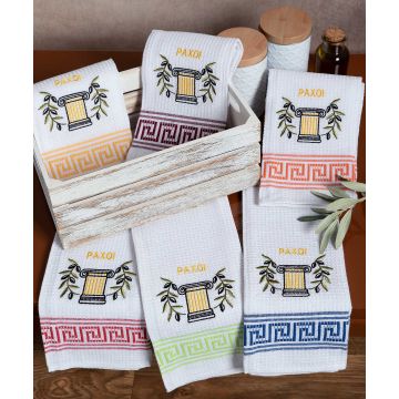 Σετ 12 τεμαχίων ποτηρόπανα (45cm x 65cm) κίωνας PAXOI