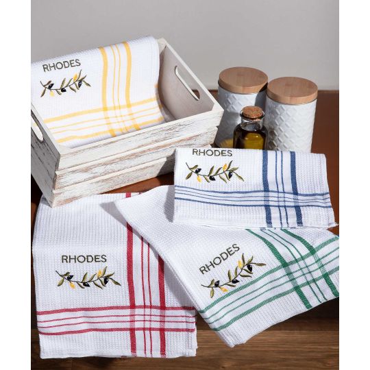 Σετ 12 τεμαχίων ποτηρόπανα (45cm x 65cm) RHODES4
