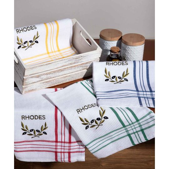 Σετ 12 τεμαχίων ποτηρόπανα (45cm x 65cm) RHODES5