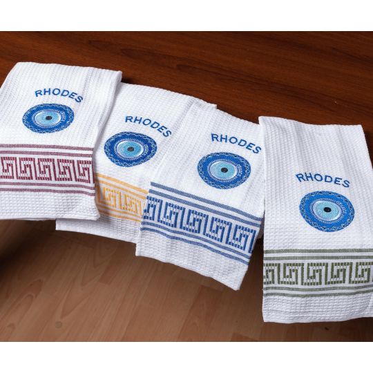 Σετ 12 τεμαχίων ποτηρόπανα (45cm x 65cm) μάτι RHODES
