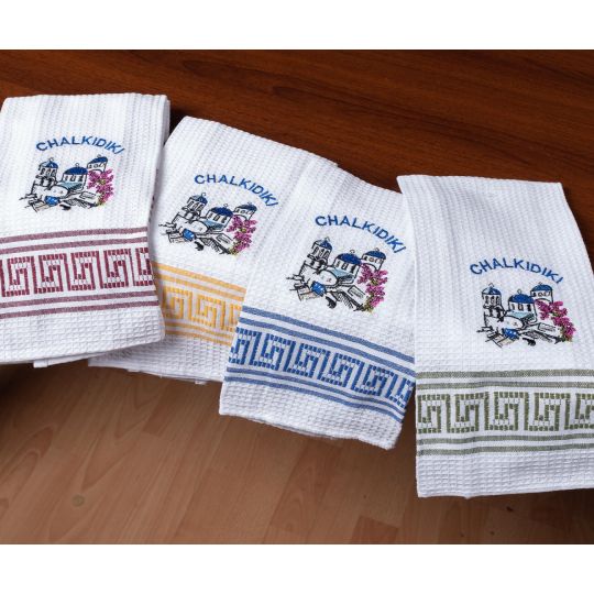 Σετ 12 τεμαχίων ποτηρόπανα (45cm x 65cm) εκκλησία CHALKIDIKI