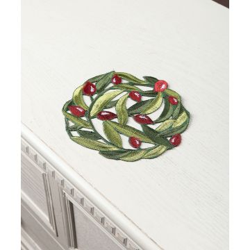 Silk Fashion Σουβέρ 2352 (15cm) κόκκινη ελιά