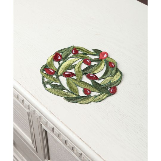 Silk Fashion Σουβέρ 2352 (15cm) κόκκινη ελιά