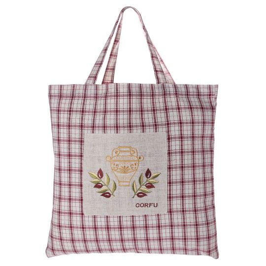 Τσάντα με κέντημα 1312 (45cm x 45cm) κόκκινη CORFU