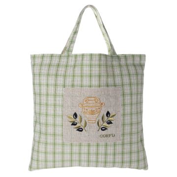 Τσάντα με κέντημα 1312 (45cm x 45cm) πράσινη CORFU