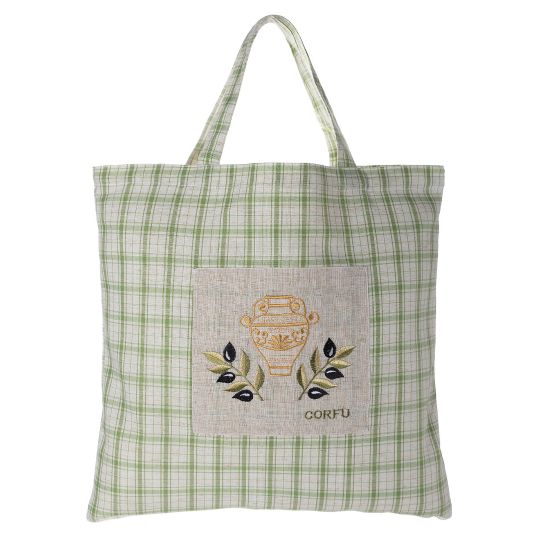 Τσάντα με κέντημα 1312 (45cm x 45cm) πράσινη CORFU