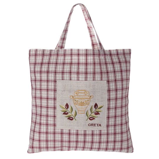 Τσάντα με κέντημα 1312 (45cm x 45cm) κόκκινη CRETA