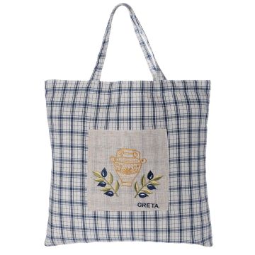 Τσάντα με κέντημα 1312 (45cm x 45cm) μπλέ CRETA