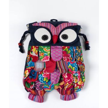 Σακίδιο κουκουβάγια (35cm x 28cm) μπλέ