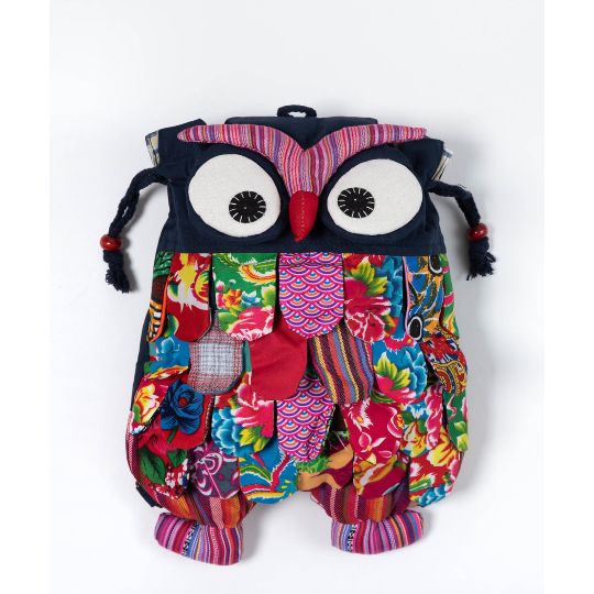 Σακίδιο κουκουβάγια (35cm x 28cm) μπλέ