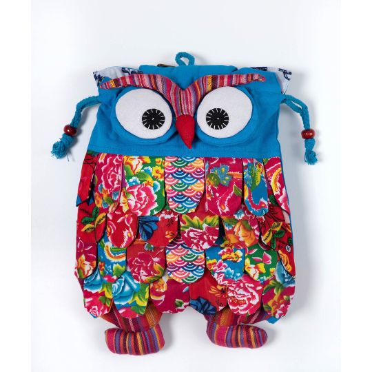 Σακίδιο κουκουβάγια (35cm x 28cm) σιέλ