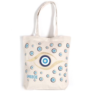 Τσάντα καραβόπανο (40cm x 40cm x 10cm) gold 1 GREECE