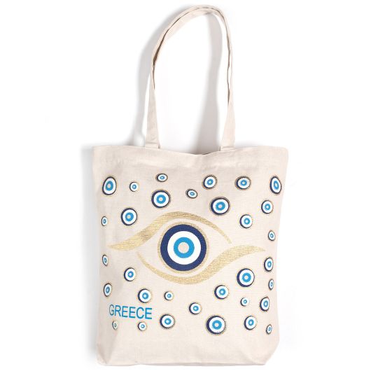 Τσάντα καραβόπανο (40cm x 40cm x 10cm) gold 1 GREECE