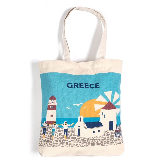 Τσάντα καραβόπανο (40cm x 40cm x 10cm) canvas 1 GREECE