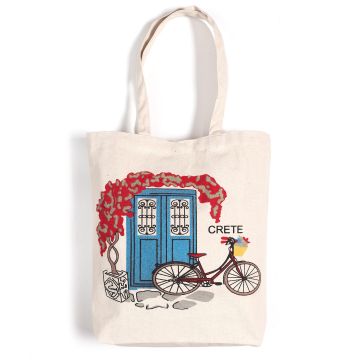 Τσάντα καραβόπανο (40cm x 40cm x 10cm) canvas 2 CRETA