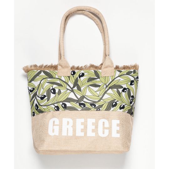 Τσάντα με χερούλι (49cm x 15cm x 34cm) ελιά GREECE