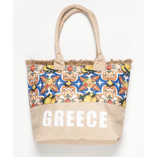Τσάντα με χερούλι (49cm x 15cm x 34cm) λεμόνι 1 GREECE