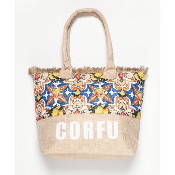 Τσάντα με χερούλι (49cm x 15cm x 34cm) λεμόνι 1 CORFU