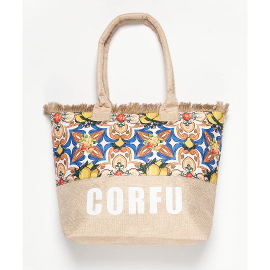 Τσάντα με χερούλι (49cm x 15cm x 34cm) λεμόνι 1 CORFU