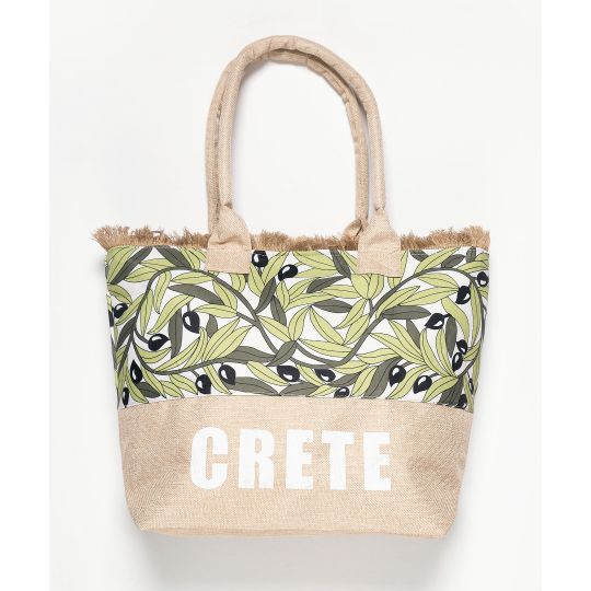 Τσάντα με χερούλι (49cm x 15cm x 34cm) ελιά CRETE