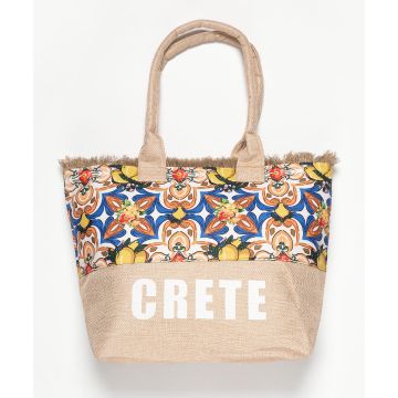 Τσάντα με χερούλι (49cm x 15cm x 34cm) λεμόνι 1 CRETE