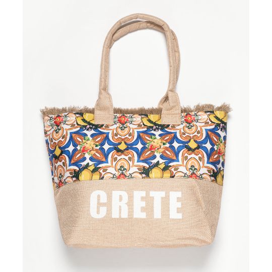 Τσάντα με χερούλι (49cm x 15cm x 34cm) λεμόνι 1 CRETE