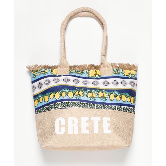 Τσάντα με χερούλι (49cm x 15cm x 34cm) λεμόνι 2 CRETE