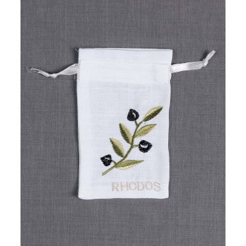 Σαπουνοθήκη (10τμχ) ΡΟΔΟΣ (9cm x 14cm) λευκό με χρώμα