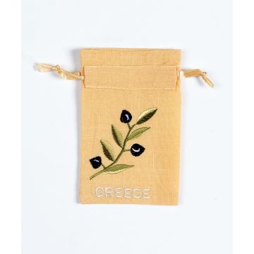 Σαπουνοθήκη (10τμχ) GREECE (9cm x 14cm) κίτρινο με χρώμα