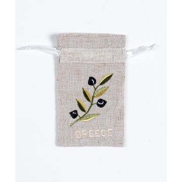 Σαπουνοθήκη (10τμχ) GREECE (9cm x 14cm) άμμου με χρώμα