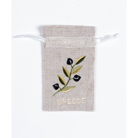 Σαπουνοθήκη (10τμχ) GREECE (9cm x 14cm) άμμου με χρώμα